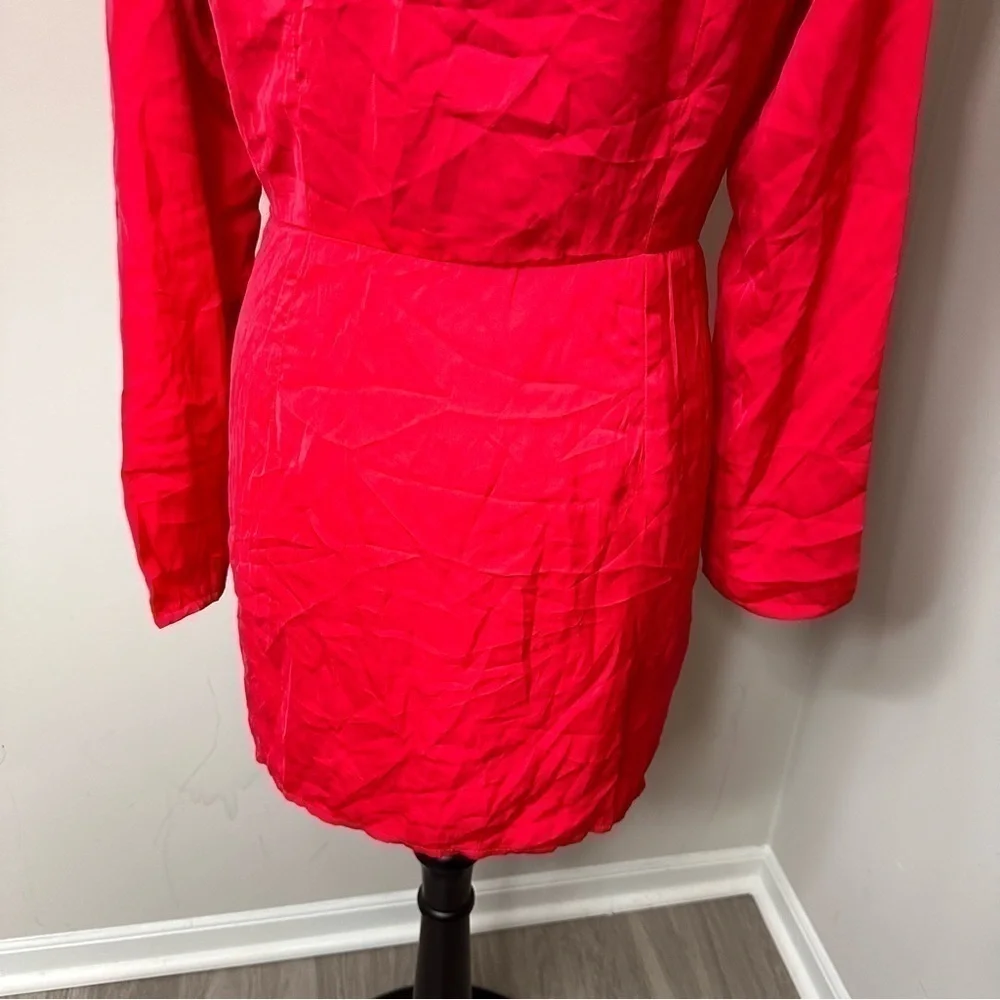 NWT Missguided Red Wrap Dress in Size 10 - Picture 8 of 8